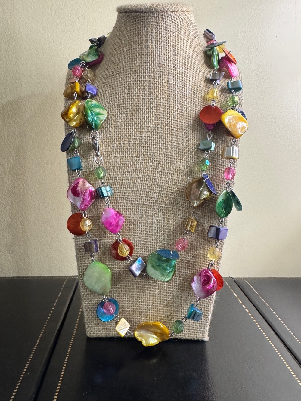 Multi-Color Statement Mother of pearl Bead Necklace - Women Jewelry